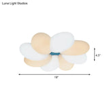 Modern Acrylic Flower Flush Ceiling Lamp For Child Bedroom - Led 18’/22’ Wide Warm/White Light