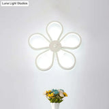 Modern Acrylic Flower Wall Mounted Led Sconce Light In Warm/White For Dining Room