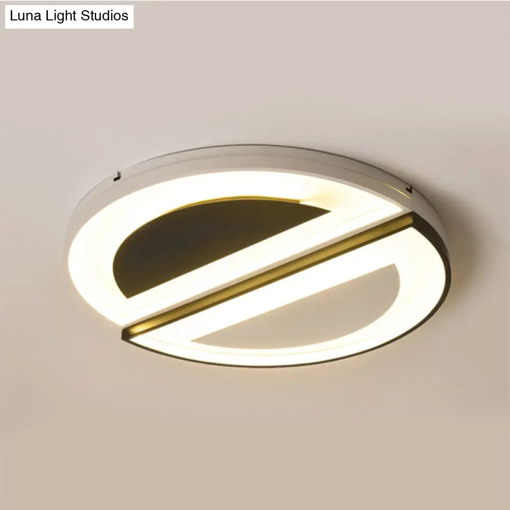 Modern Acrylic Flush Light Fixture With Led Ceiling Lighting - 18’/23.5’ Wide White Warm/White