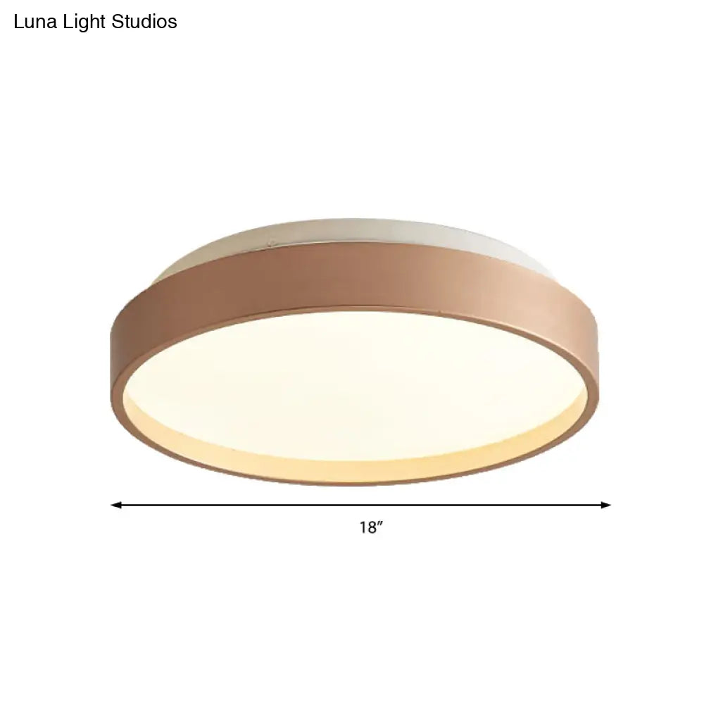 Modern Acrylic Flush Mount Ceiling Light - 12’/18’ Round Coffee Bronze/Gold/White Indoor Use