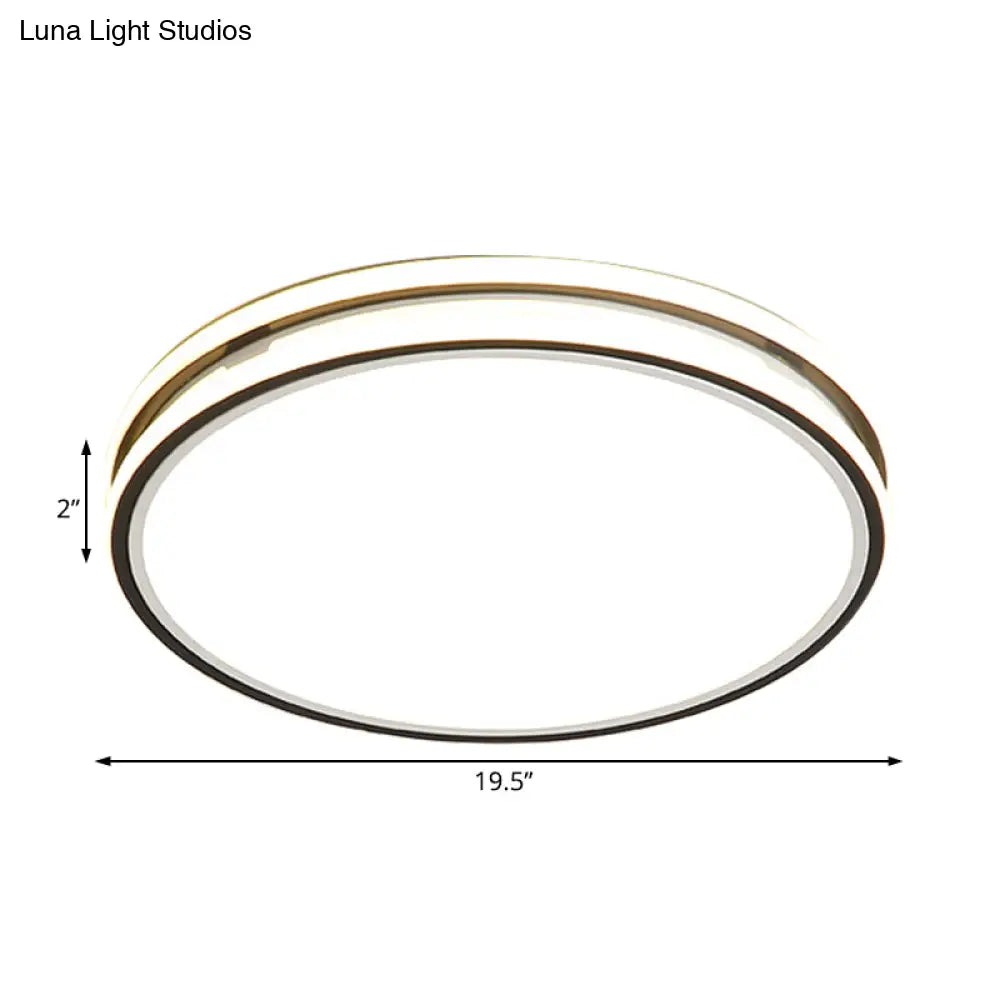 Modern Acrylic Flush Mount Ceiling Light - 16’/19.5’ Dia Warm/White Led Bedroom Lighting