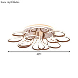 Modern Acrylic Flush Mount Ceiling Light Fixture - Bend Design 9/12 Heads Brown 38.5’/46.5’