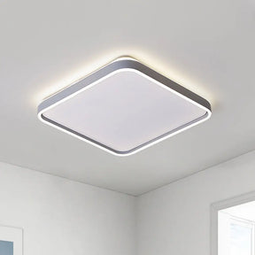 Modern Acrylic Flush Mount Ceiling Light In Grey For 16’/19.5’ Wide Spaces With Led Warm And