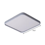 Modern Acrylic Flush Mount Ceiling Light In Grey For 16/19.5 Wide Spaces With Led Warm And White