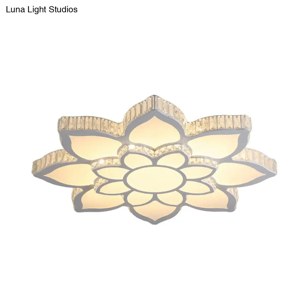 Modern Acrylic Flush Mount Spotlight Led Ceiling Light With Remote Control Dimming - White/3 Color