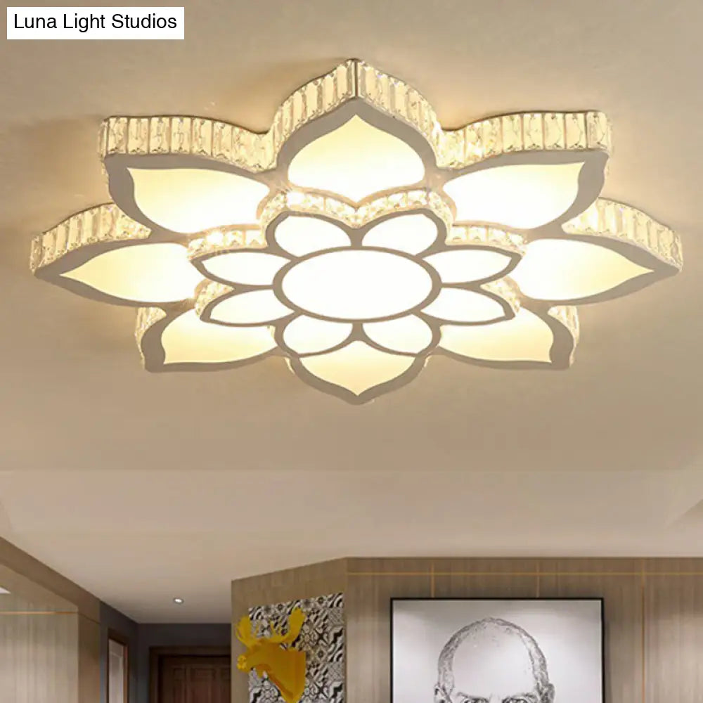Modern Acrylic Flush Mount Spotlight Led Ceiling Light With Remote Control Dimming - White/3 Color