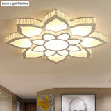 Modern Acrylic Flush Mount Spotlight Led Ceiling Light With Remote Control Dimming - White/3 Color