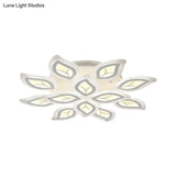 Modern Acrylic Leaf Flush Mount Light - 4/6/9-Light Led Ceiling Fixture In Warm/White/Natural