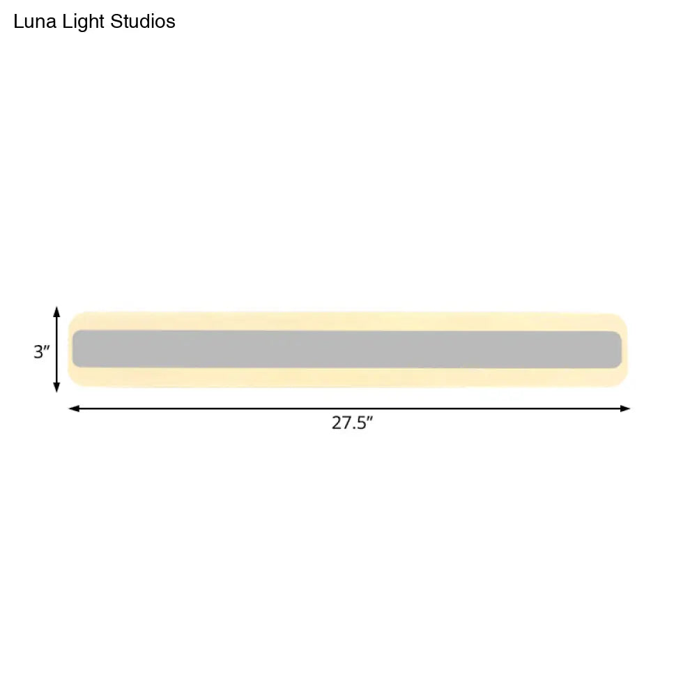 Modern Acrylic Led Bathroom Vanity Lighting Fixture In Warm/White Light 16/19.5/23.5 Wide
