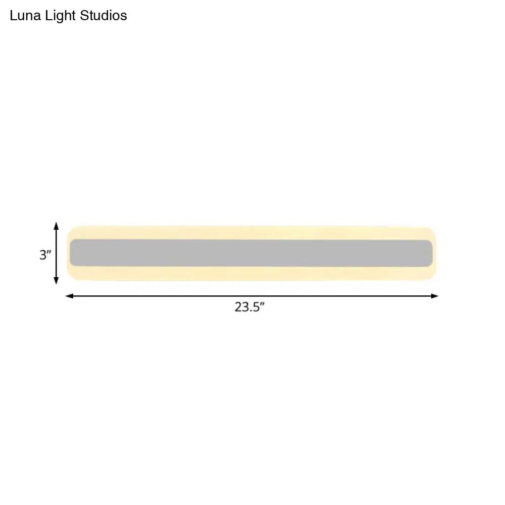 Modern Acrylic Led Bathroom Vanity Lighting Fixture In Warm/White Light 16/19.5/23.5 Wide