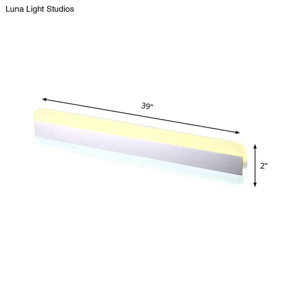 Modern Acrylic Led Bathroom Vanity Mirror Light With Reflector - 31.5/39/47 Wide