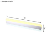 Modern Acrylic Led Bathroom Vanity Mirror Light With Reflector - 31.5/39/47 Wide
