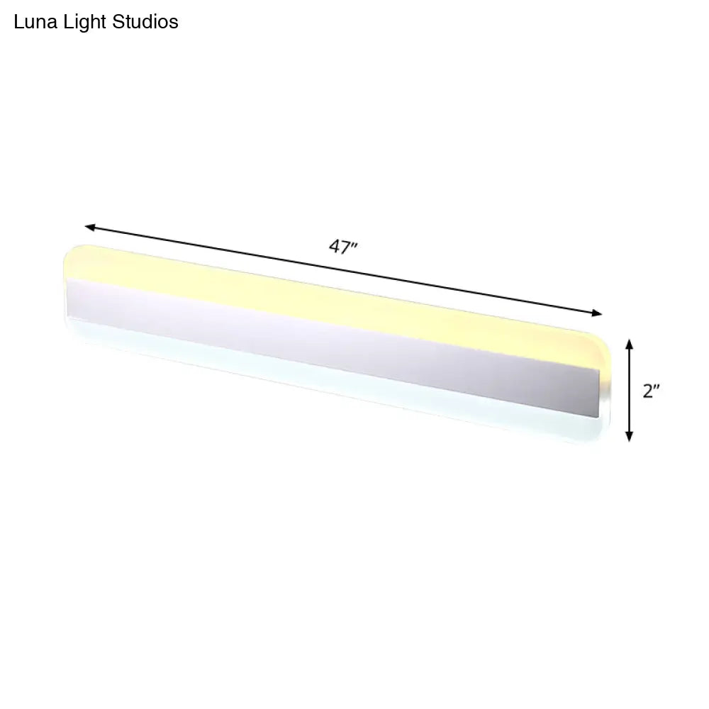Modern Acrylic Led Bathroom Vanity Mirror Light With Reflector - 31.5/39/47 Wide