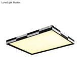 Modern Acrylic Led Black Flush Mount Light Warm/White 16’/19.5’/37.5’ Wide