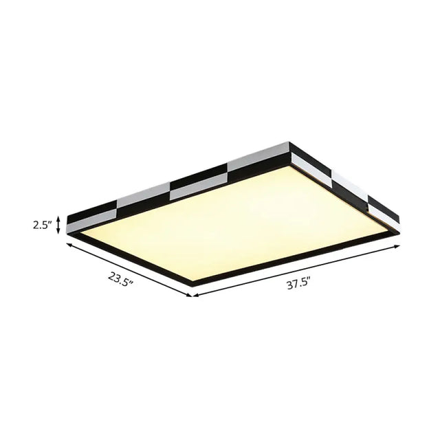Modern Acrylic Led Black Flush Mount Light Warm/White 16/19.5/37.5 Wide
