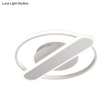 Modern Acrylic Led Ceiling Lamp - Black/White/Gold Flush Mount 16.5’/20.5’ Width