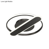 Modern Acrylic Led Ceiling Lamp - Black/White/Gold Flush Mount 16.5’/20.5’ Width