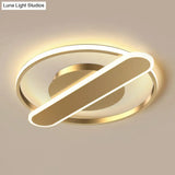 Modern Acrylic Led Ceiling Lamp - Black/White/Gold Flush Mount 16.5’/20.5’ Width