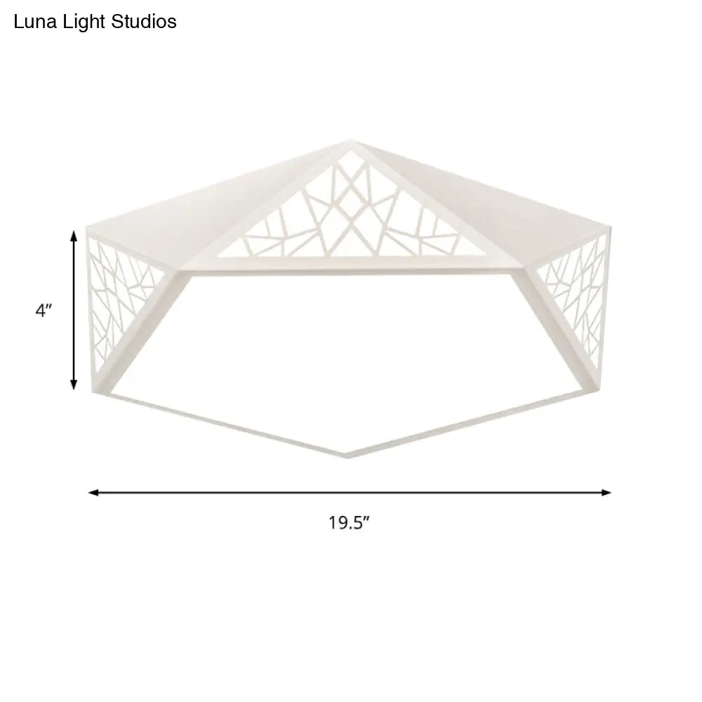 Modern Acrylic Led Ceiling Lamp | Slim Panel Pentagon Flush Mount Child Bedroom