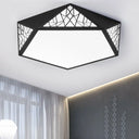 Modern Acrylic Led Ceiling Lamp | Slim Panel Pentagon Flush Mount Child Bedroom Black / 16’ White