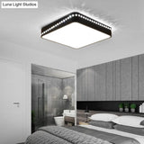 Modern Acrylic Led Ceiling Lamp With Crystal Accents - Available In Black White And Gold Finish