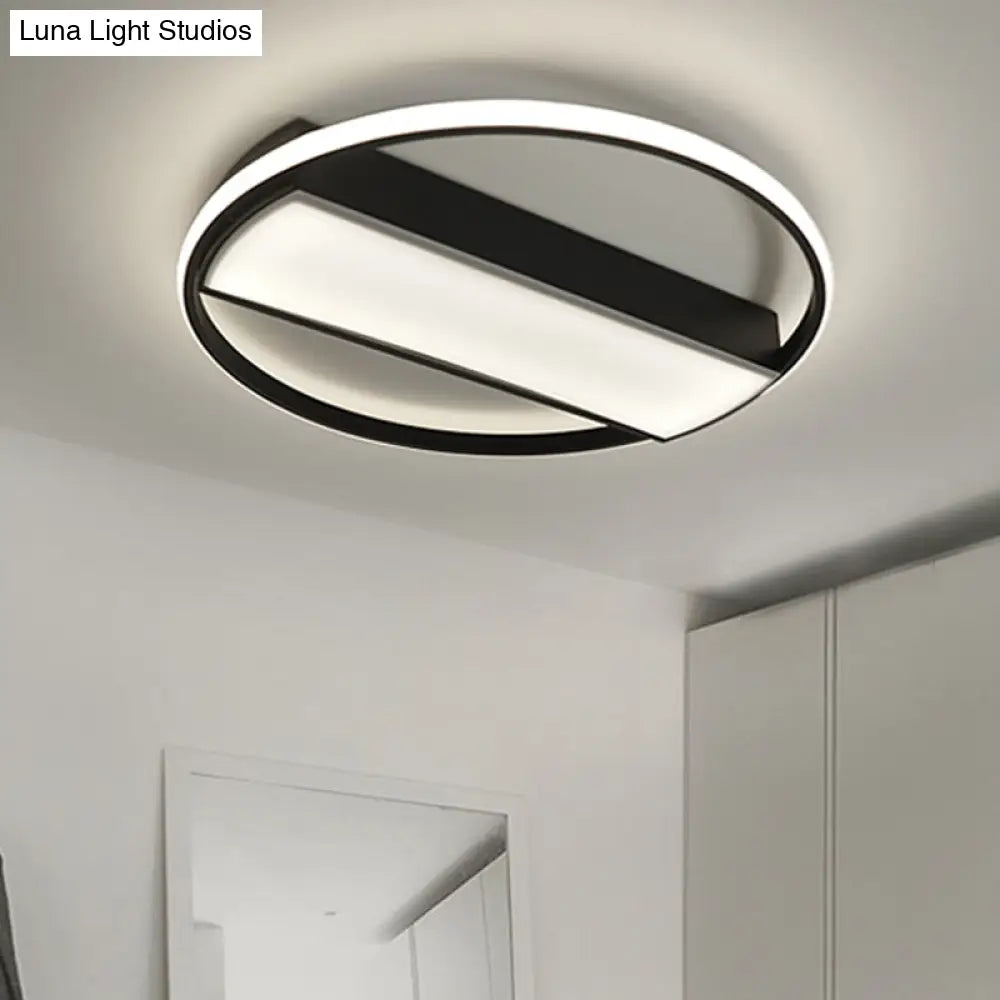 Modern Acrylic Led Ceiling Light For Stairway - Rectangle Flush Mount In Black Or White 16-24’ Wide