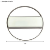 Modern Acrylic Led Ceiling Light For Stairway - Rectangle Flush Mount In Black Or White 16-24’ Wide