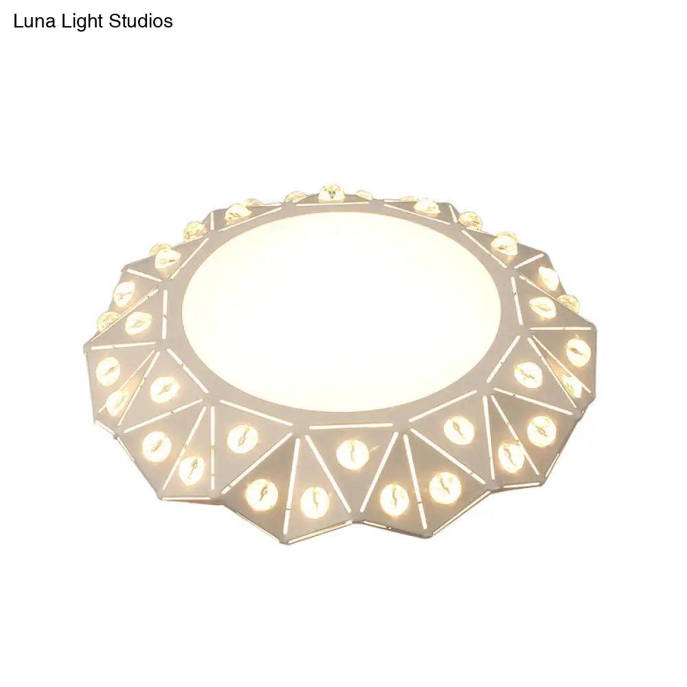Modern Acrylic Led Ceiling Light In White For Foyer - Flush Mount Fixture