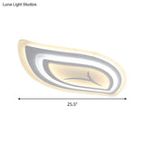 Modern Acrylic Led Ceiling Light With Stepless Dimming In Warm Or White - 21.5’/25.5’/33.5’ Wide
