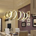 Modern Acrylic Led Chandelier Pendant Light In Coiled White - Warm/White/Natural Lighting For