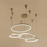 Modern Acrylic Led Chandelier Pendant Light - White Ceiling Fixture In Warm/White/Natural / Warm