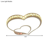 Modern Acrylic Led Double Heart Ceiling Fixture - White Flush Mount Light For Kid Bedroom With