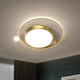 Modern Acrylic Led Flush Ceiling Light Fixture For Bedroom - Circular Design Gold / 19.5 White