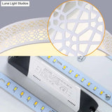 Modern Acrylic Led Flush Ceiling Light In White For Adult Bedroom With Hollow Round Design