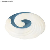 Modern Acrylic Led Flush Light Fixture In Grey/White/Blue - Cloud Design