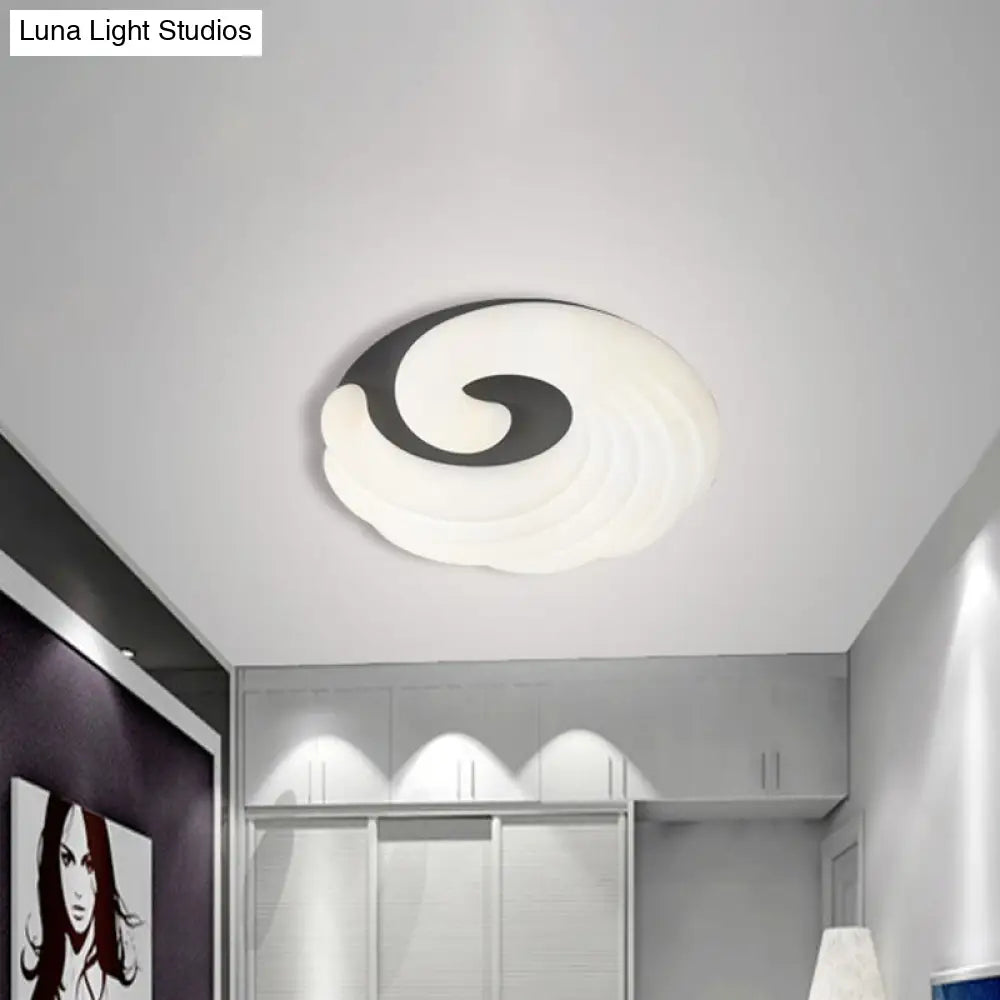 Modern Acrylic Led Flush Light Fixture In Grey/White/Blue - Cloud Design