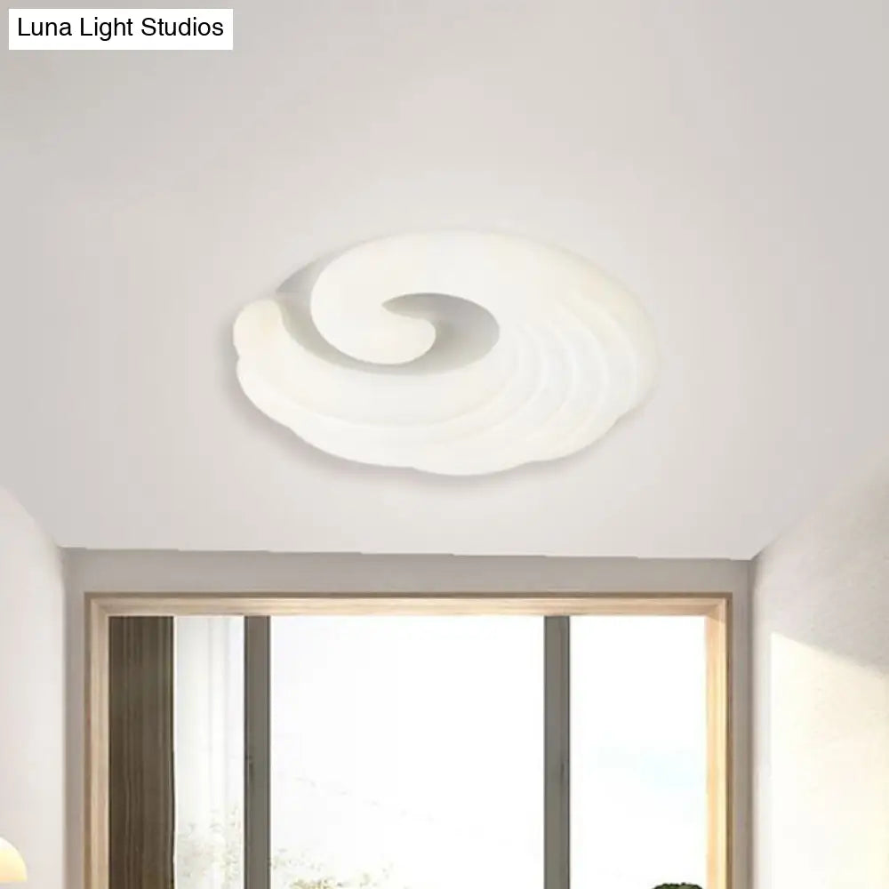 Modern Acrylic Led Flush Light Fixture In Grey/White/Blue - Cloud Design