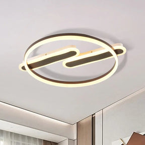 Modern Acrylic Led Flush Light With Black Mount – Dual Canopy Warm/White / Warm