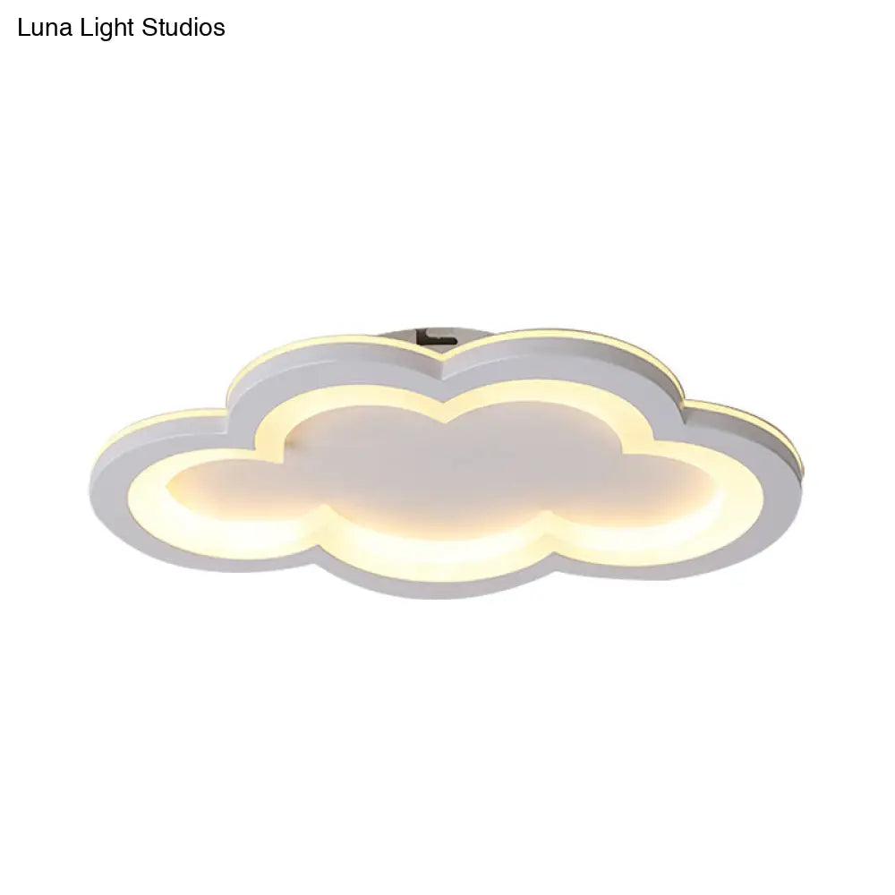 Modern Acrylic Led Flush Mount Cloud Ceiling Light For Play Room