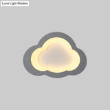 Modern Acrylic Led Flush Mount Cloud Ceiling Light For Play Room