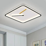 Modern Acrylic Led Flush Mount Lamp - Black/Gold Warm/White Light 16’/19.5’ Wide Black / 16’ White