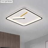 Modern Acrylic Led Flush Mount Lamp - Black/Gold Warm/White Light 16’/19.5’ Wide
