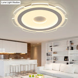 Modern Acrylic Led Flush Mount Light - 16.5/20.5/24.5 Wide Warm/White Perfect For Living Rooms White