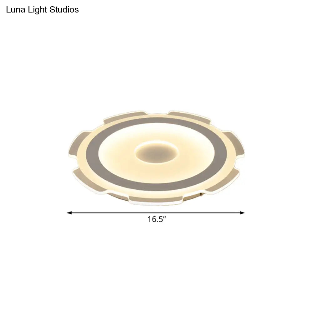 Modern Acrylic Led Flush Mount Light - 16.5’/20.5’/24.5’ Wide Warm/White Perfect For Living Rooms