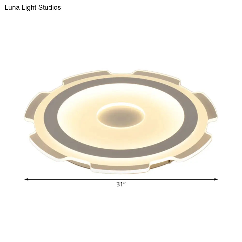 Modern Acrylic Led Flush Mount Light - 16.5’/20.5’/24.5’ Wide Warm/White Perfect For Living Rooms