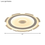Modern Acrylic Led Flush Mount Light - 16.5’/20.5’/24.5’ Wide Warm/White Perfect For Living Rooms