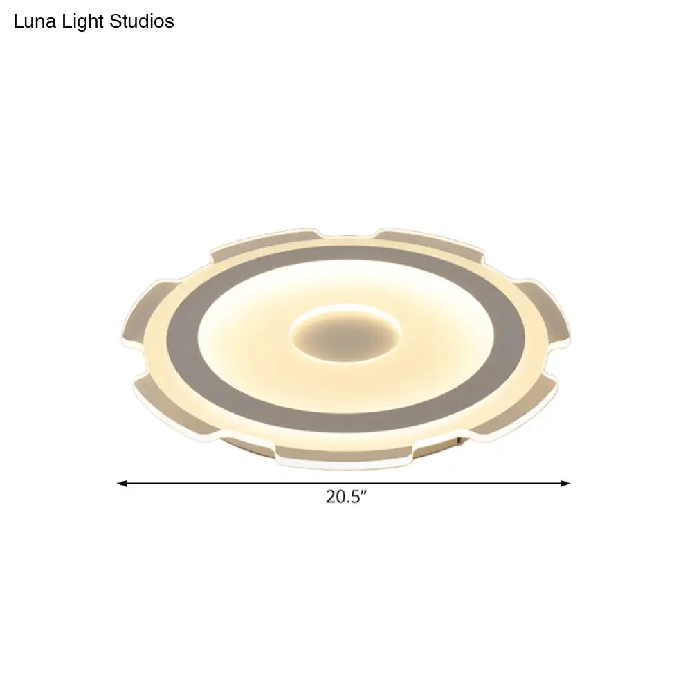 Modern Acrylic Led Flush Mount Light - 16.5’/20.5’/24.5’ Wide Warm/White Perfect For Living Rooms