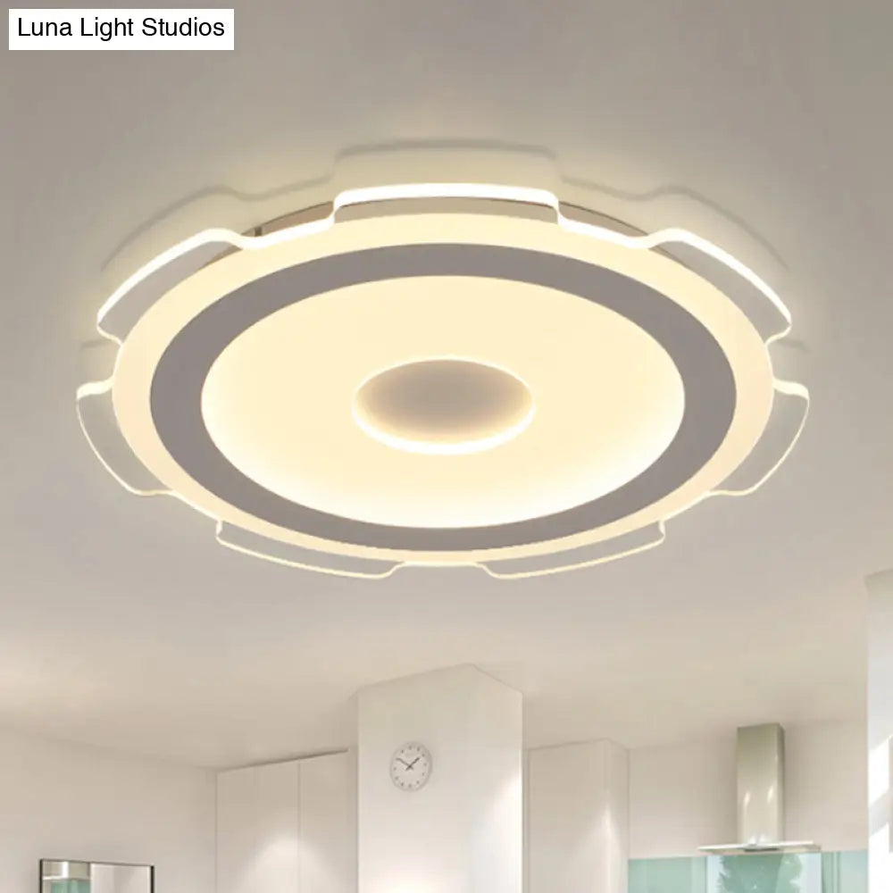 Modern Acrylic Led Flush Mount Light - 16.5’/20.5’/24.5’ Wide Warm/White Perfect For Living Rooms