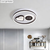 Modern Acrylic Led Flushmount Ceiling Light - Heart Shape Design In Warm/White