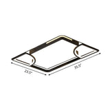 Modern Acrylic Led Flushmount Ceiling Light In Black With Cutout Design Warm/White Lighting